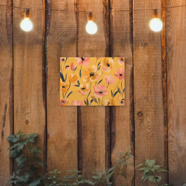 Bloemen - Geschilderd - Geel tuinposter los doek klein -sfeer1