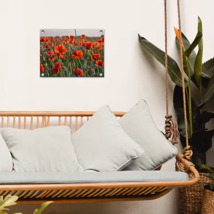 Bloemen - Klaprozen - Natuur - Rood tuinposter los doek klein -sfeer7