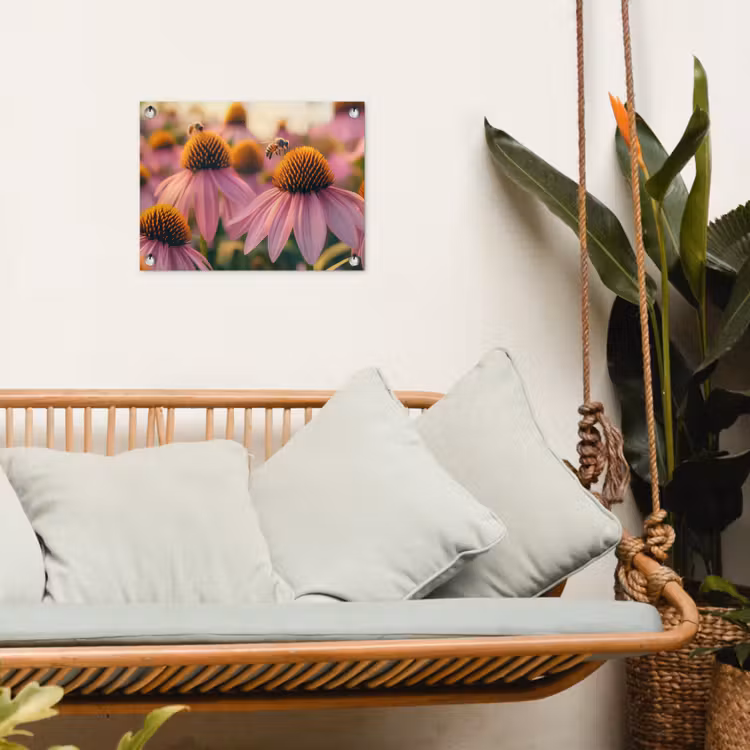 Bloemen - Paars - Bijen tuinposter los doek klein -sfeer7