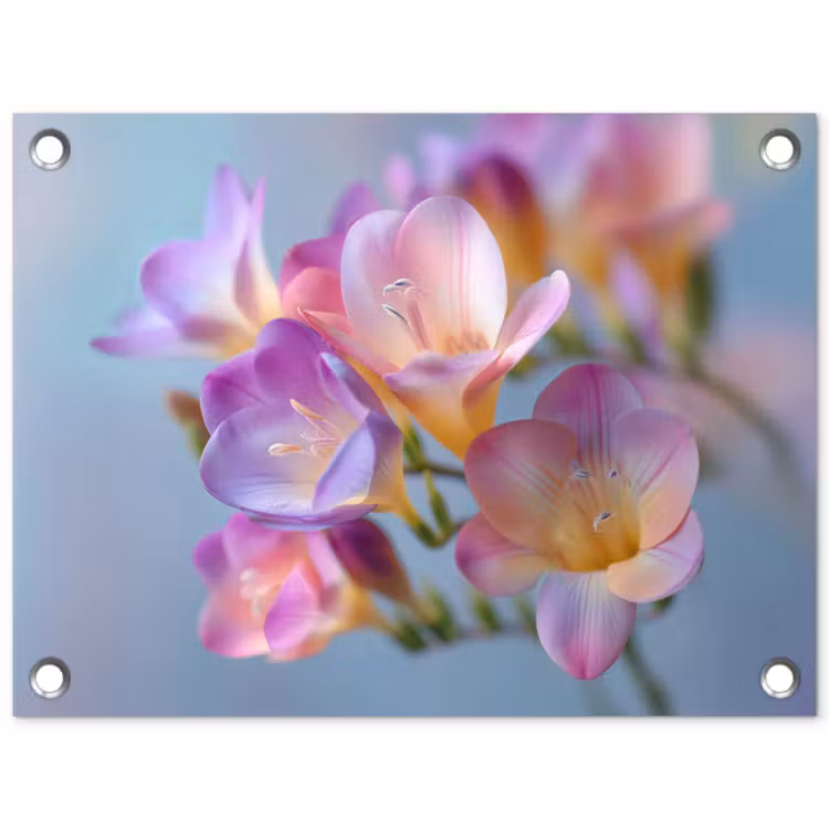 Bloemen - Paars - Overloop - Meeldraden tuinposter los doek klein -3d
