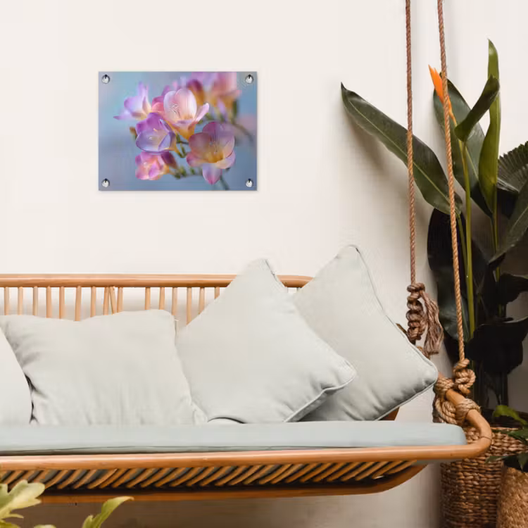 Bloemen - Paars - Overloop - Meeldraden tuinposter los doek klein -sfeer7