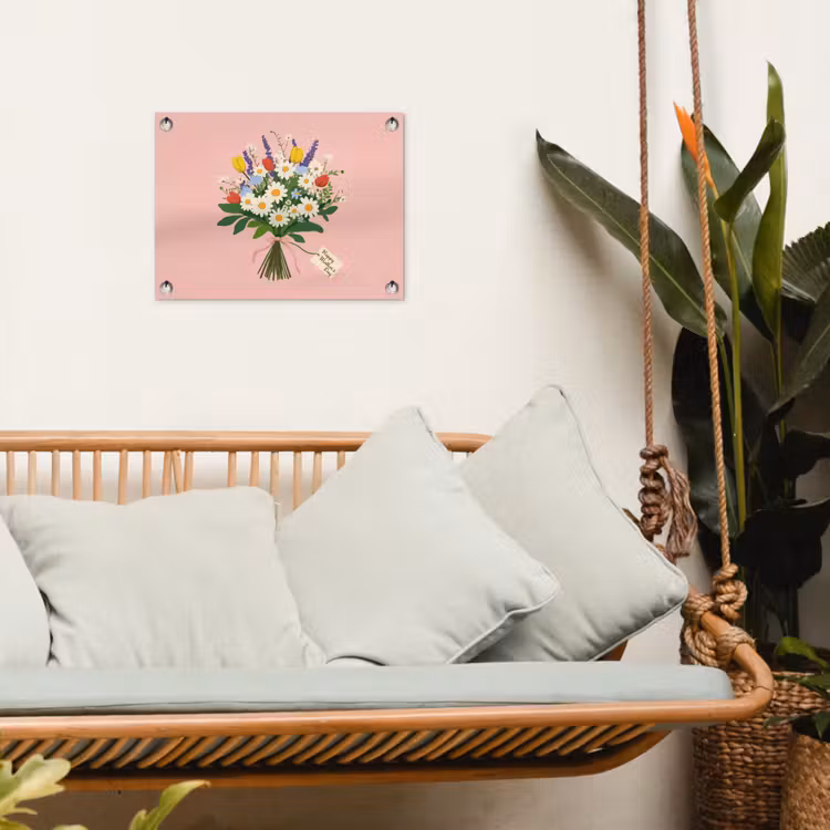 Bloemen - Lint - Kaartje tuinposter los doek klein -sfeer7