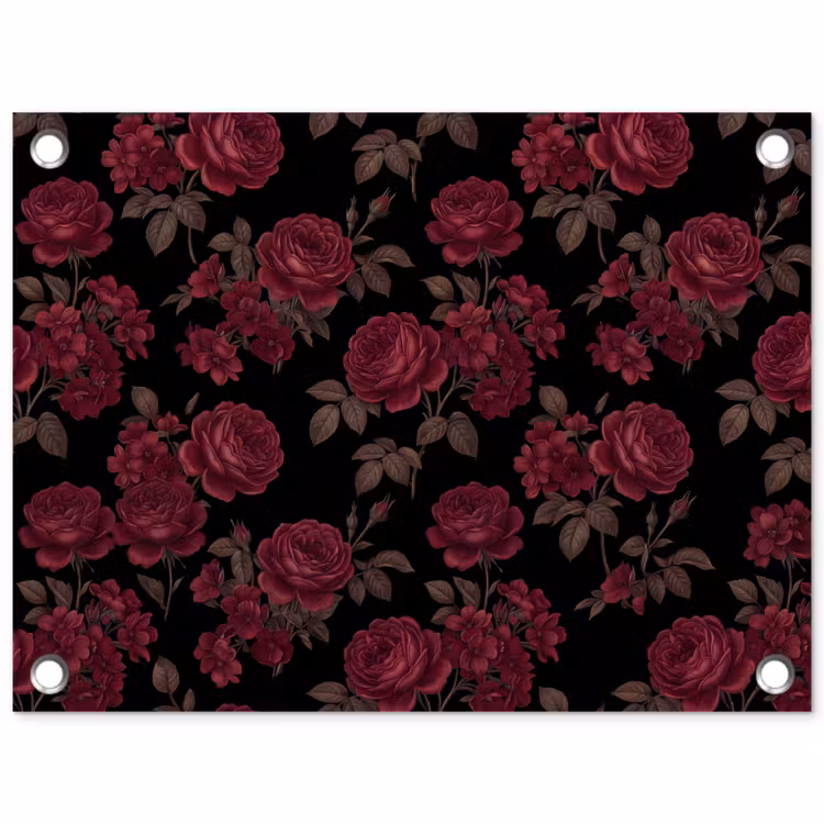 Bloemen - Roos - Patroon - Klassiek - Rood tuinposter los doek klein -3d