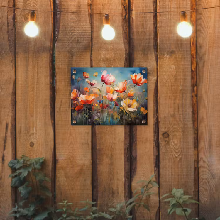 Bloemen - Watercolor - Kunst - Botanisch - Natuur tuinposter los doek klein -sfeer1