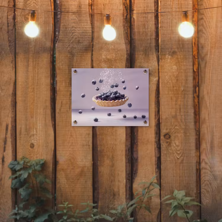 Eten - Taart - Bessen - Blauw tuinposter los doek klein -sfeer1