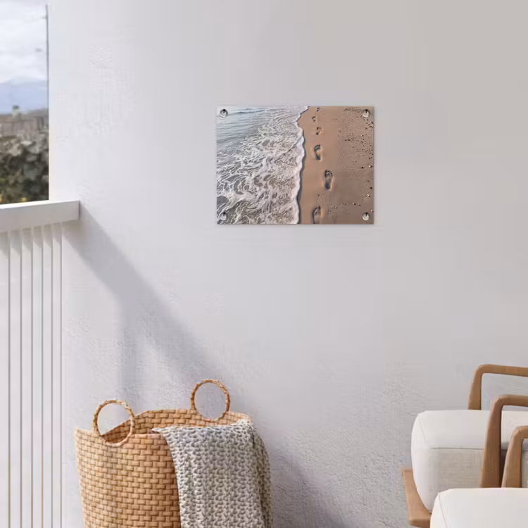 Voetstappen - Vloedlijn - Zee tuinposter los doek klein -sfeer8
