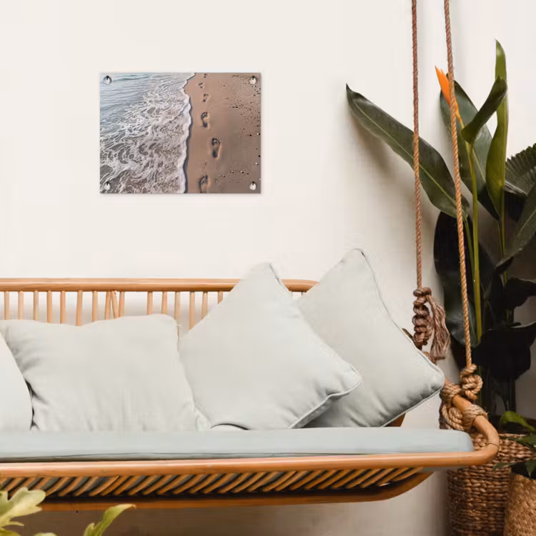 Voetstappen - Vloedlijn - Zee tuinposter los doek klein -sfeer7