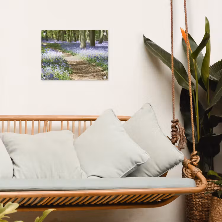 Bos - Pad - Bloemen - Paars - Groen - Natuur tuinposter los doek klein -sfeer7