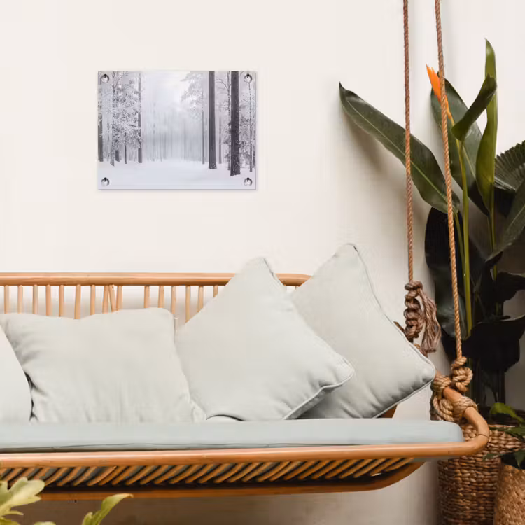 Bos - Sneeuw - Pad - Winter - Stilte tuinposter los doek klein -sfeer7