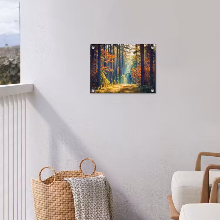 Bos - Zon - Natuur - Herfst tuinposter los doek klein -sfeer8