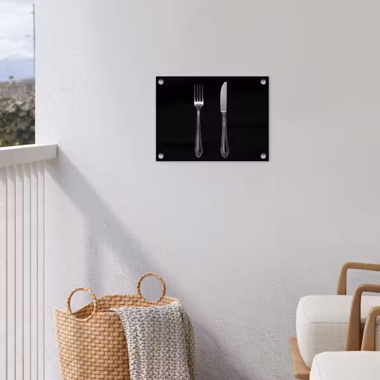 Vork - Mes - Zilver tuinposter los doek klein -sfeer8