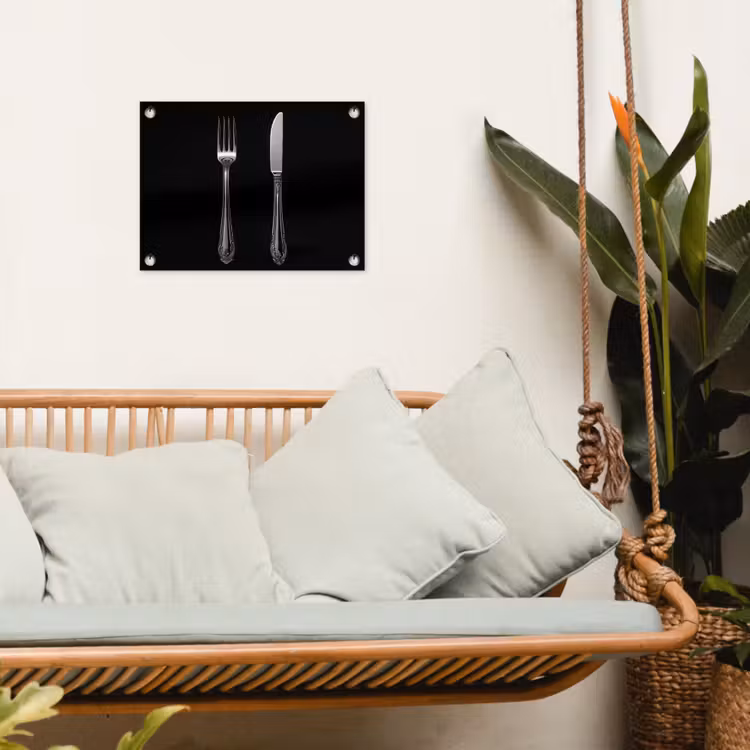 Vork - Mes - Zilver tuinposter los doek klein -sfeer7