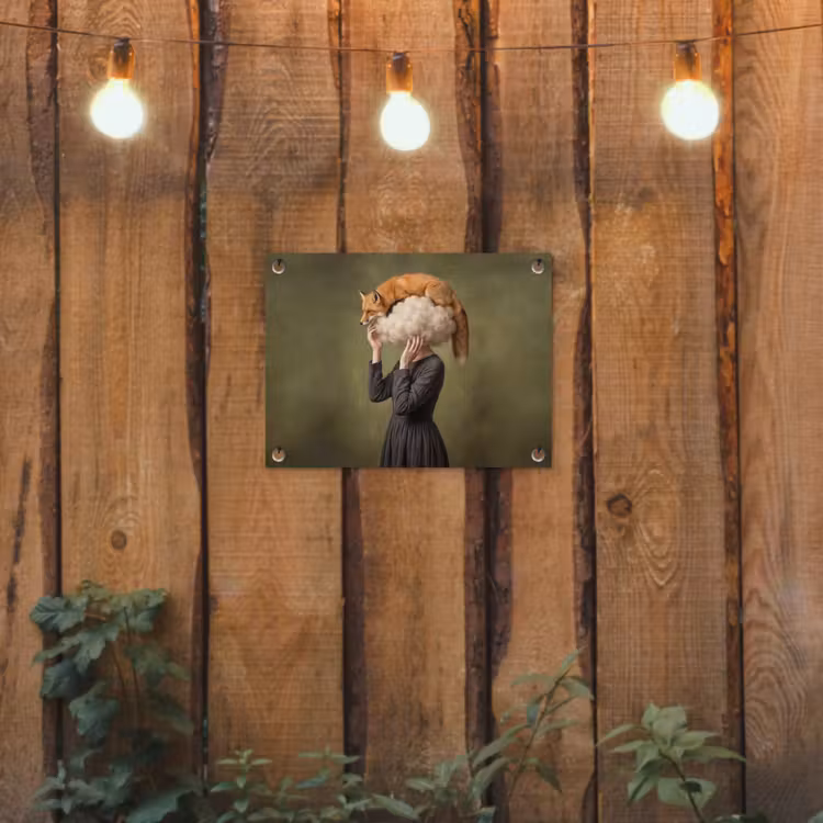 Vos - Surrealistisch - Groen tuinposter los doek klein -sfeer1