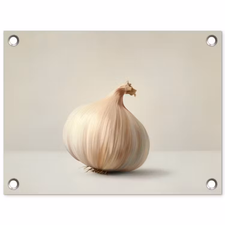 Knoflook - Natuurlijk - Beige tuinposter los doek klein -3d