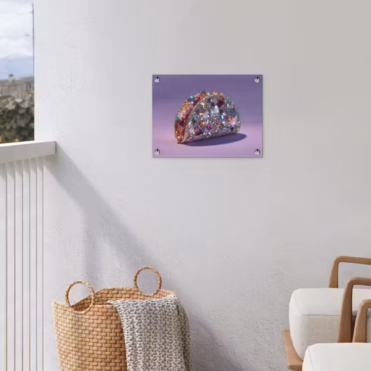 Edelstenen - Glitters - Paars - Kleurrijk tuinposter los doek klein -sfeer8