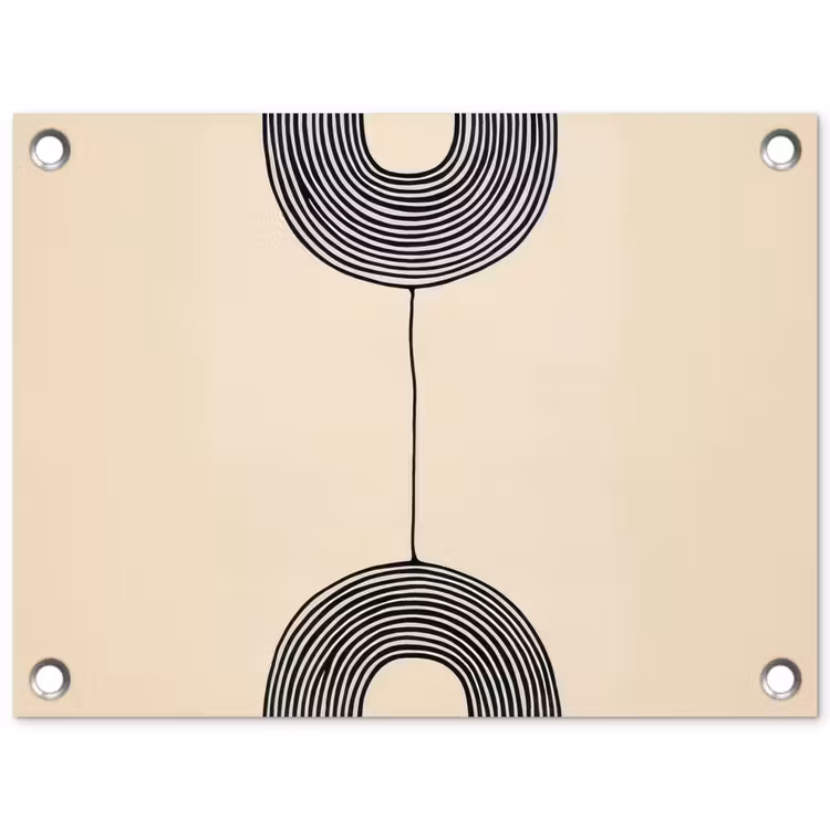 Geometrische bogen - Minimalistisch - Symmetrisch tuinposter los doek klein -3d