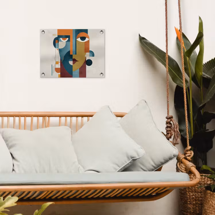 Geometrisch - Strakke vormen - Kleurrijk tuinposter los doek klein -sfeer7