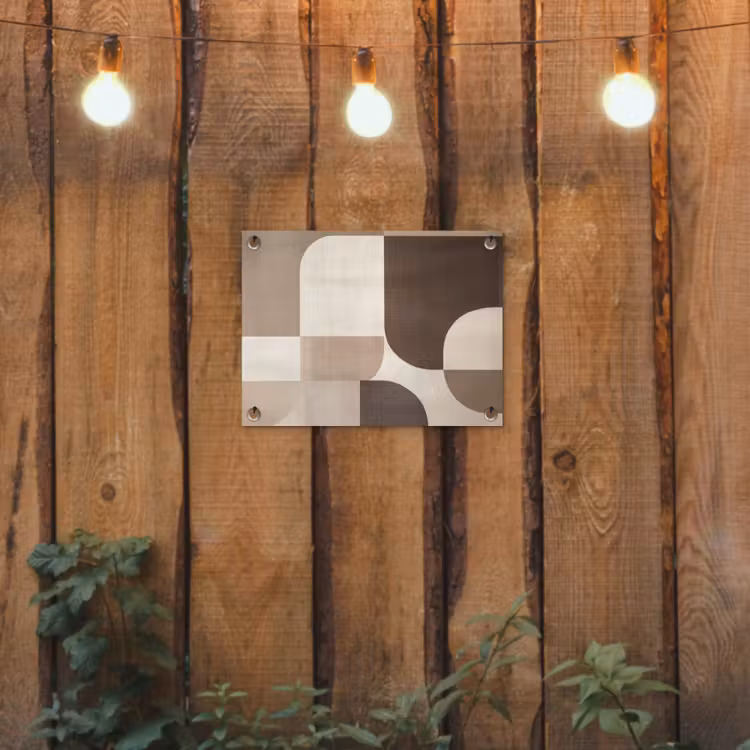 Geometrisch - Geweven structuur - Modern tuinposter los doek klein -sfeer1