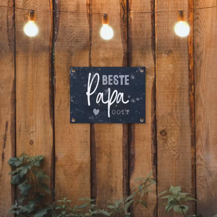 Cadeau voor man - Quote - Vaderdag - Beste papa ooit - Spreuken tuinposter los doek klein -sfeer1