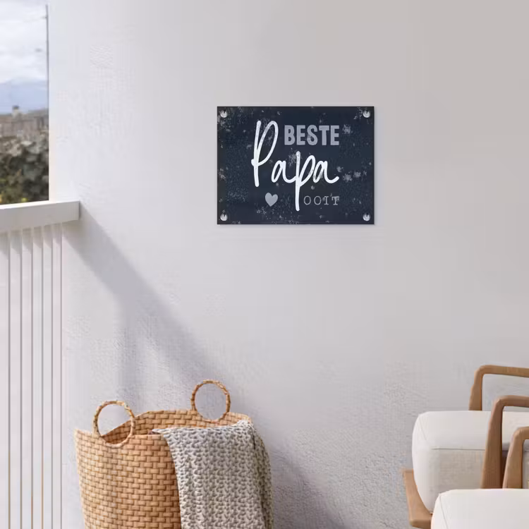 Cadeau voor man - Quote - Vaderdag - Beste papa ooit - Spreuken tuinposter los doek klein -sfeer8