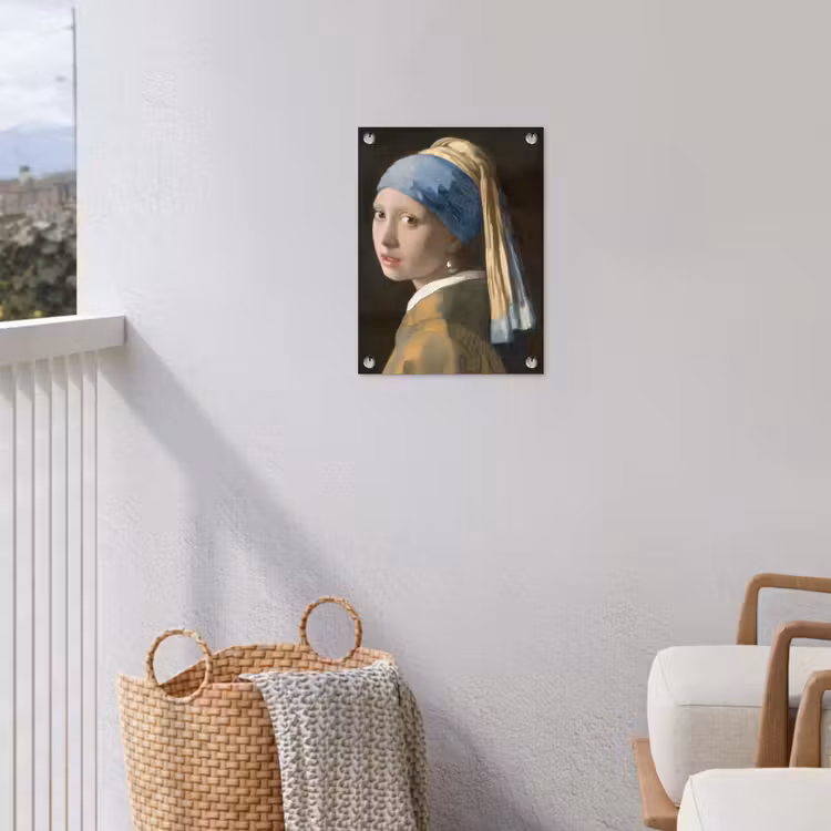 Meisje met de Parel - Schilderij van Johannes Vermeer tuinposter los doek klein -sfeer8
