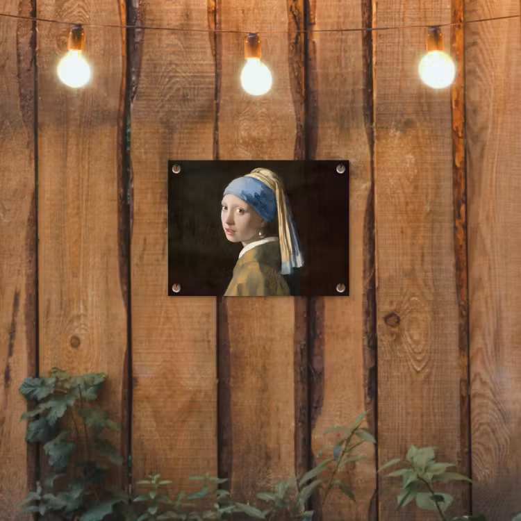 Meisje met de parel - Schilderij - Oude meesters - Vermeer tuinposter los doek klein -sfeer1