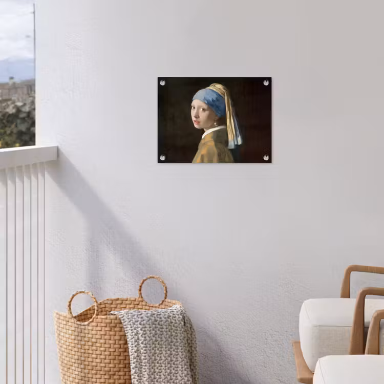 Meisje met de parel - Schilderij - Oude meesters - Vermeer tuinposter los doek klein -sfeer8