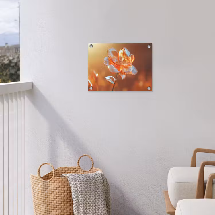 Glazen - Bloem - Zonlicht tuinposter los doek klein -sfeer8