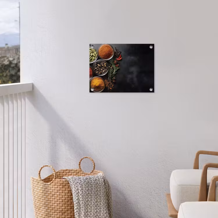 Glazen - Bakjes - Blaadjes - Kruiden tuinposter los doek klein -sfeer8