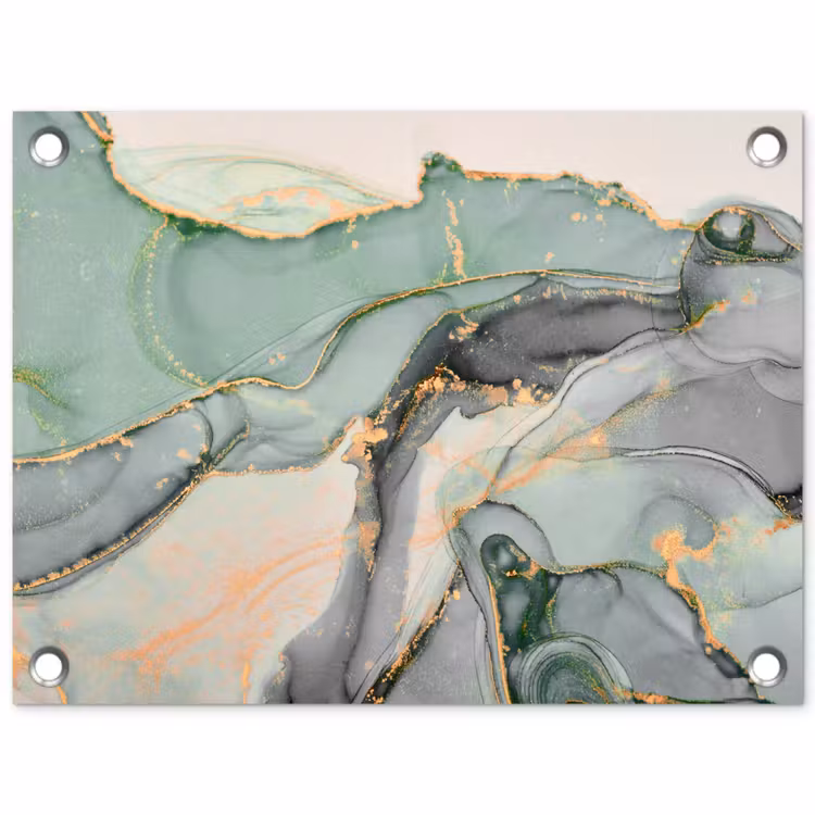 Goud - Marmer - Groen - luxe - Glitter - Marmerlook tuinposter los doek klein -3d