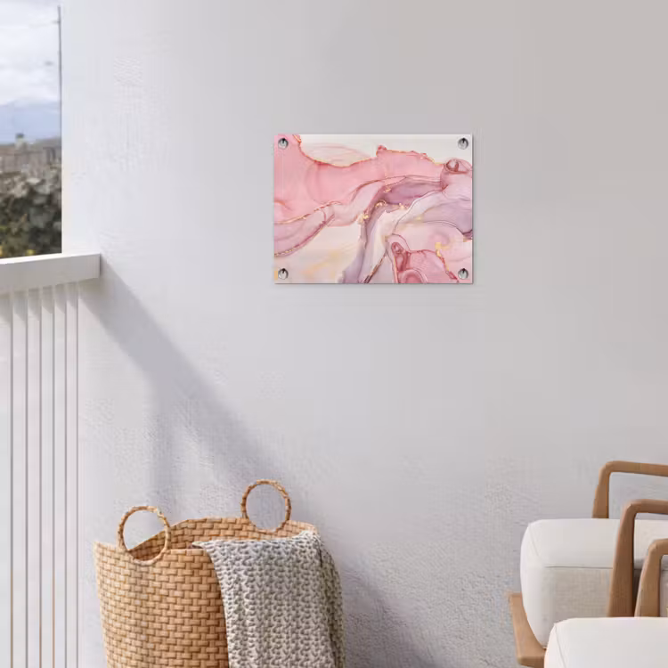 Goud - Marmer - Roze tuinposter los doek klein -sfeer8