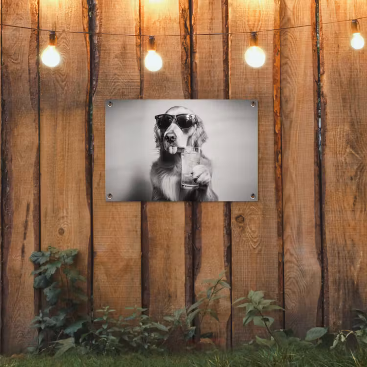 Golden retriever - Hond - Zonnebril - Gkas tuinposter los doek klein -sfeer1