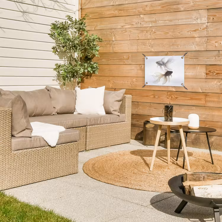 Goudvissen - Modern - Wit tuinposter los doek klein -sfeer4