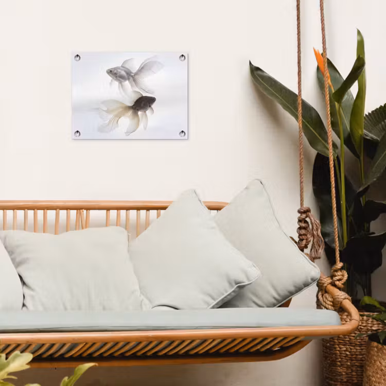 Goudvissen - Modern - Wit tuinposter los doek klein -sfeer7