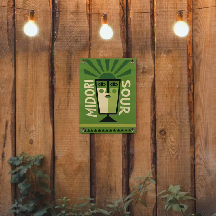 Grafisch - Art - Cocktail - Groen tuinposter los doek klein -sfeer1