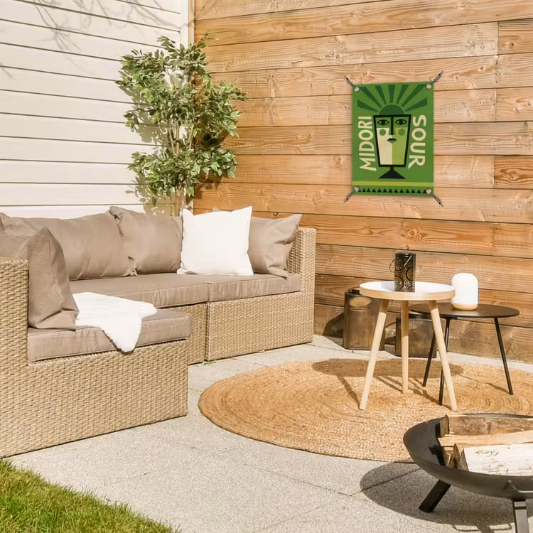 Grafisch - Art - Cocktail - Groen tuinposter los doek klein -sfeer4
