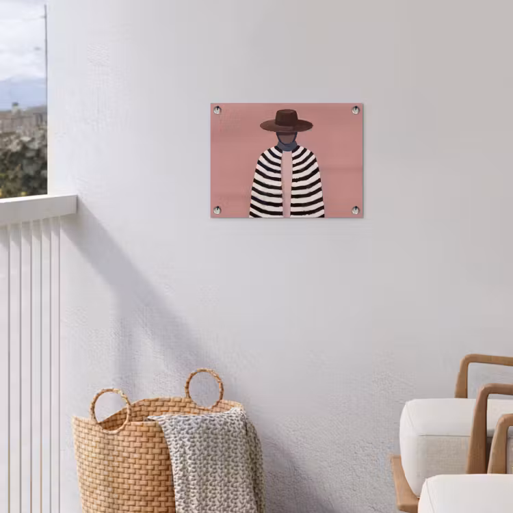 Grafisch - Vrouw - Roze tuinposter los doek klein -sfeer8