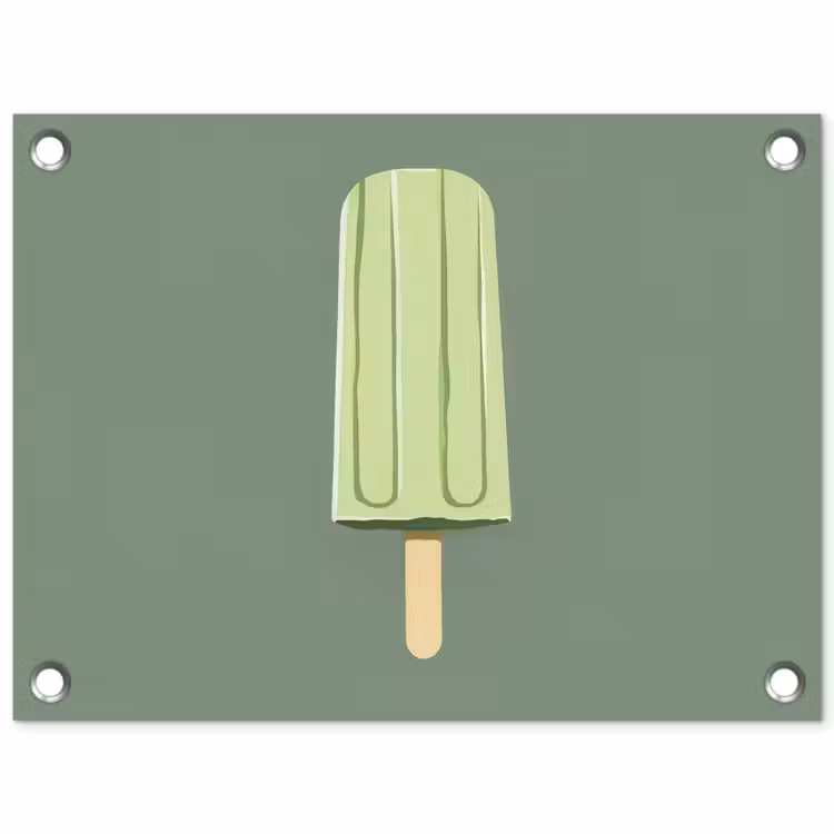 Groen - Waterijsje - Stokje - Illustratie tuinposter los doek klein -3d