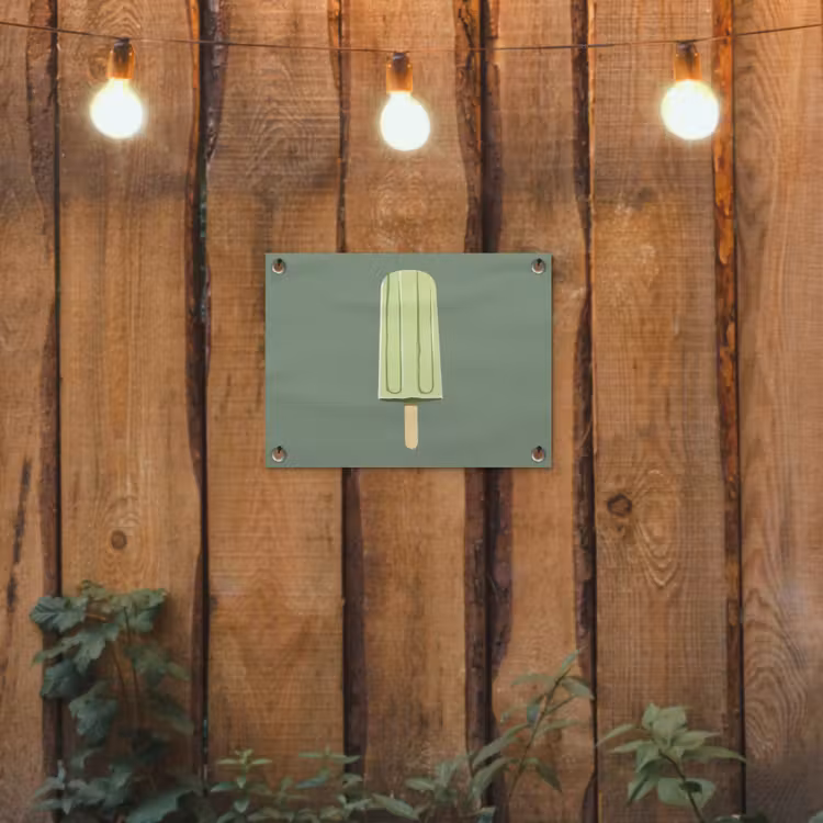 Groen - Waterijsje - Stokje - Illustratie tuinposter los doek klein -sfeer1
