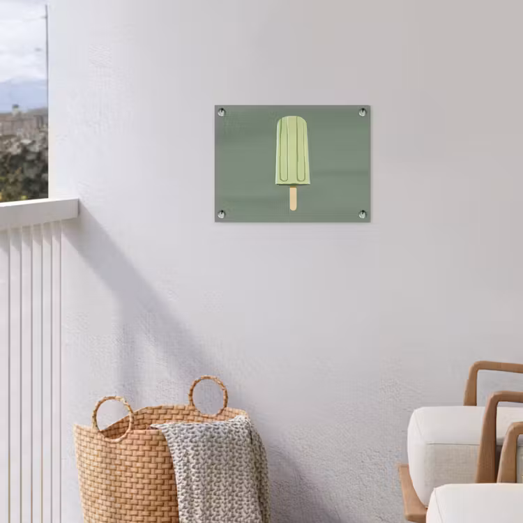 Groen - Waterijsje - Stokje - Illustratie tuinposter los doek klein -sfeer8