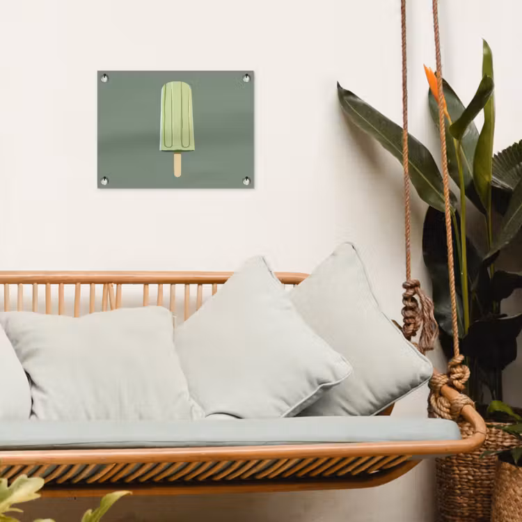 Groen - Waterijsje - Stokje - Illustratie tuinposter los doek klein -sfeer7