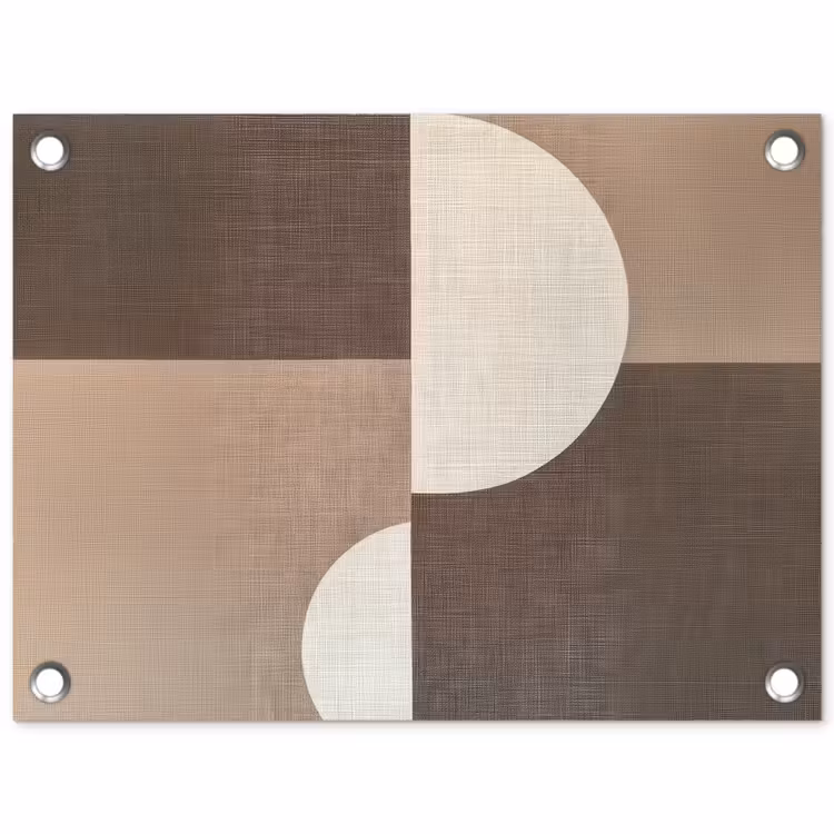 Raster - Halve cirkels - Contrast tuinposter los doek klein -3d
