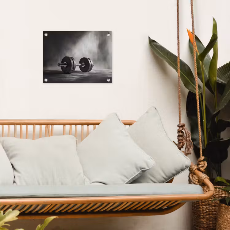 Halter - Gewichten - Zwart tuinposter los doek klein -sfeer7