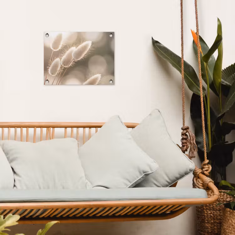 Hazestaartgras - Wit - Zonlicht tuinposter los doek klein -sfeer7