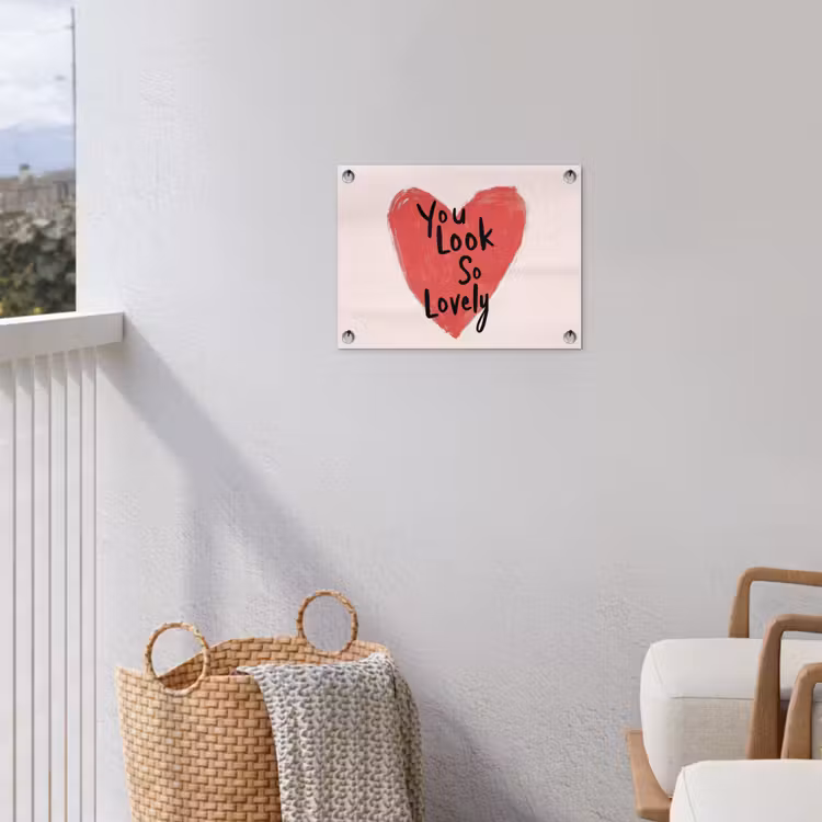 Hart - Rood - Valentijn tuinposter los doek klein -sfeer8