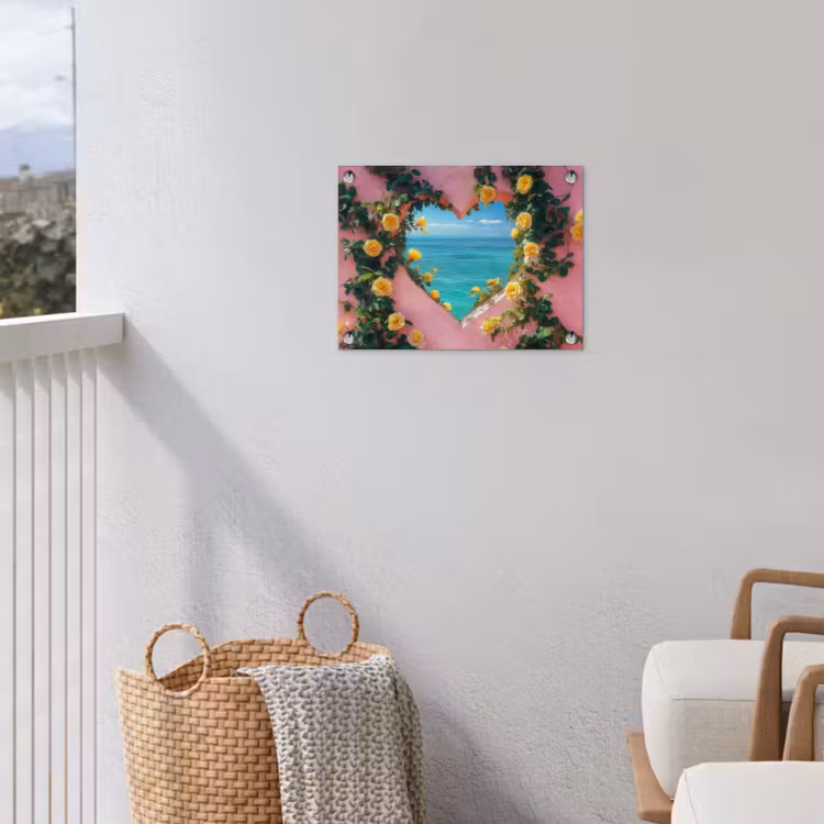 Hart - Zee - Muur tuinposter los doek klein -sfeer8