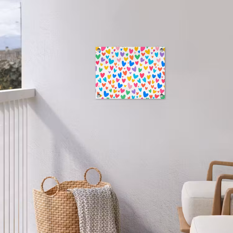 Hartjes - Kleurrijk - Patroon - Levendig tuinposter los doek klein -sfeer8