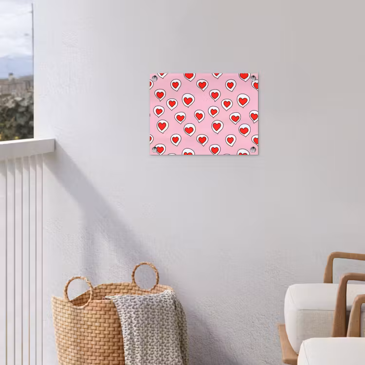 Hartjes - Patroon - Rood tuinposter los doek klein 239 -sfeer8
