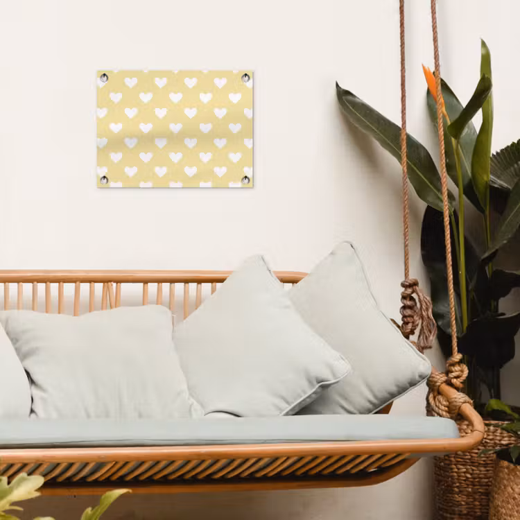 Hartjes - Patroon - Geel tuinposter los doek klein 239 -sfeer7