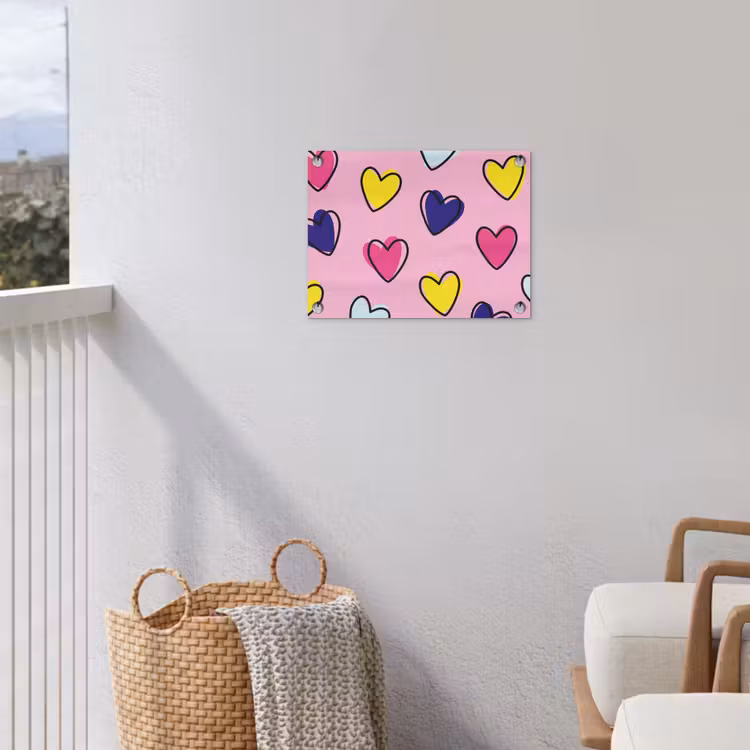 Hartjes - Valentijn - Patroon - Kleurrijk tuinposter los doek klein -sfeer8